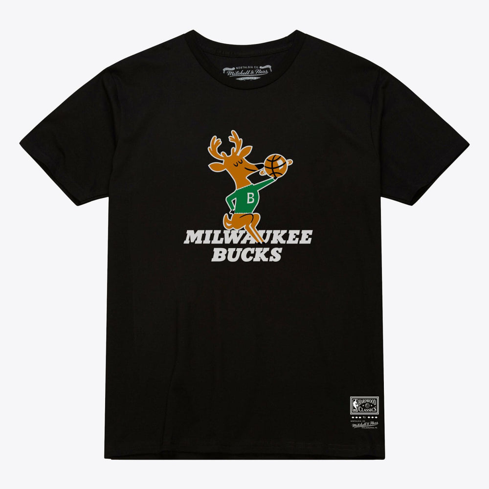 Milwaukee Bucks Unisex Hardwood Classics Arch T-Shirt Black