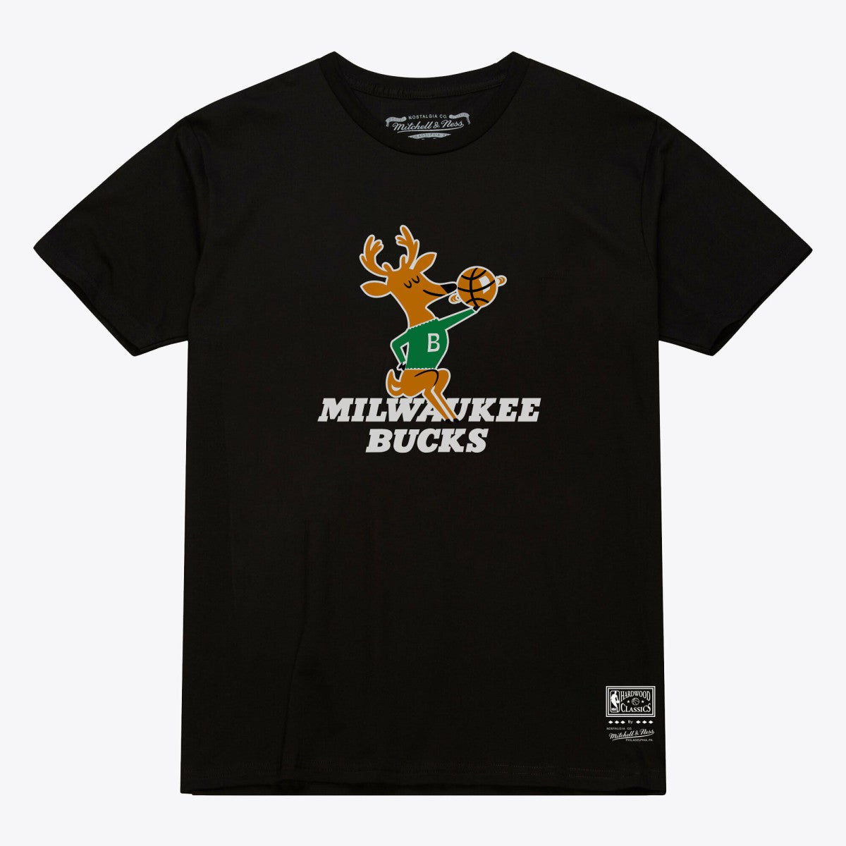 Milwaukee Bucks Unisex Hardwood Classics Arch T-Shirt Black
