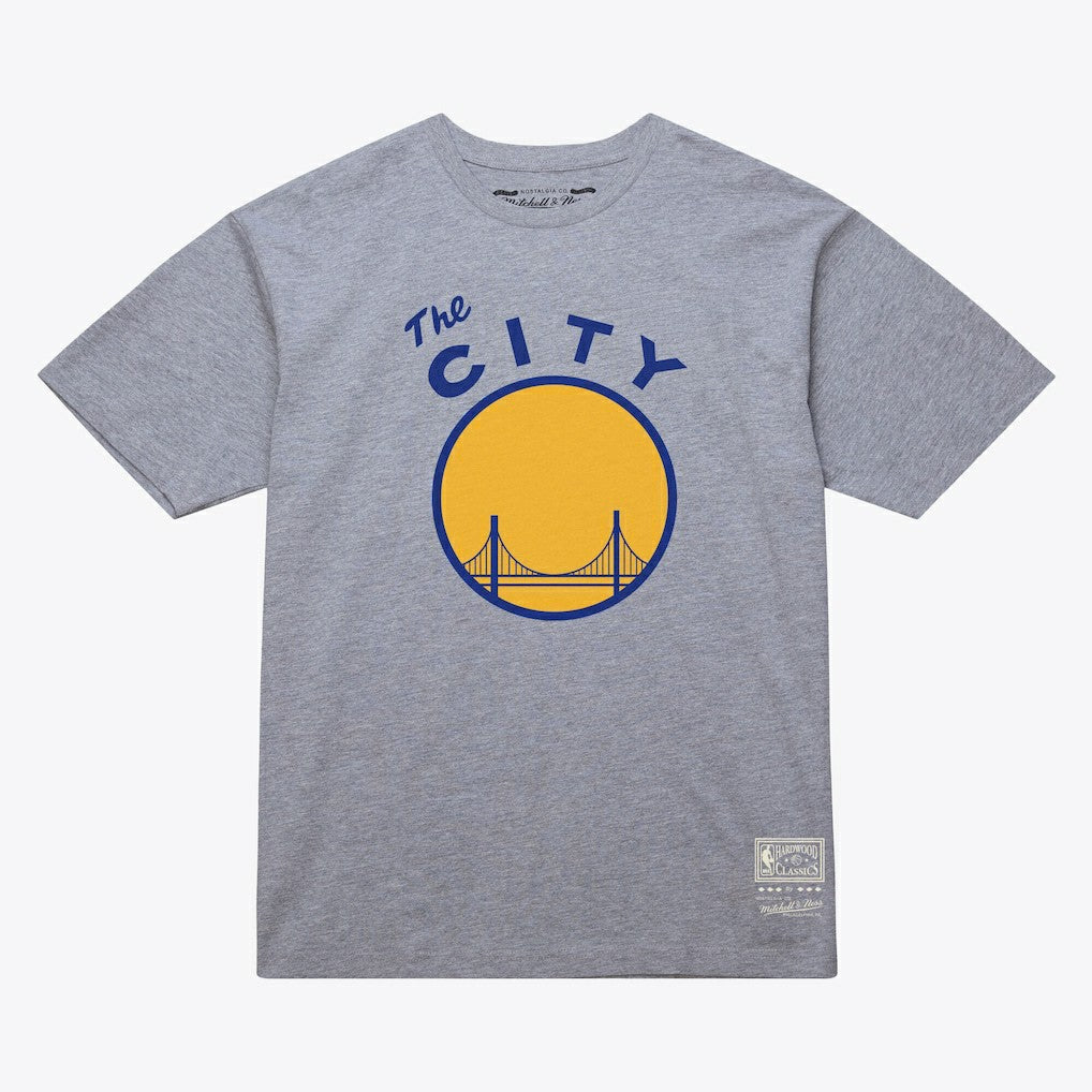 Golden State Warriors Unisex Hardwood Classics Arch T-Shirt Heather Gray