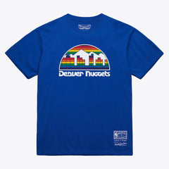 Denver Nuggets Unisex Hardwood Classics Basic Logo Arch T-Shirt Royal