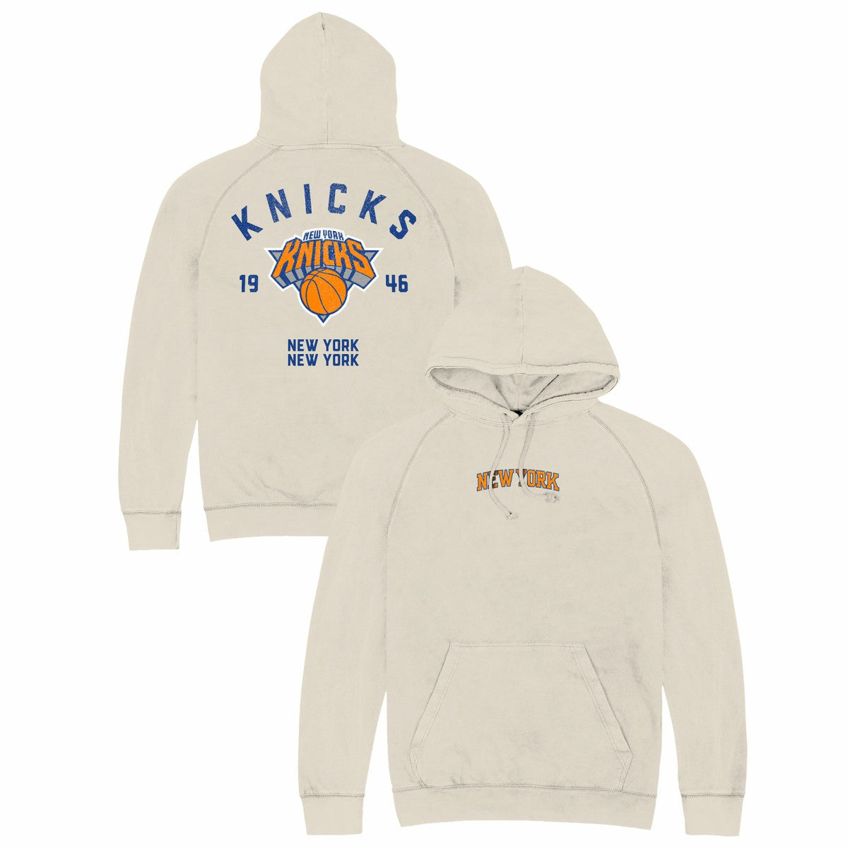 New York Knicks Stadium Essentials Unisex Get Back Vintage Raglan Hoodie White