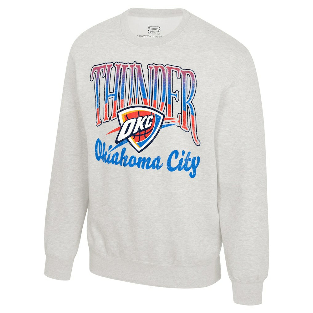 Oklahoma City Thunder Stadium Essentials Unisex Sky High Fleece Sweatshirt Oatmeal
