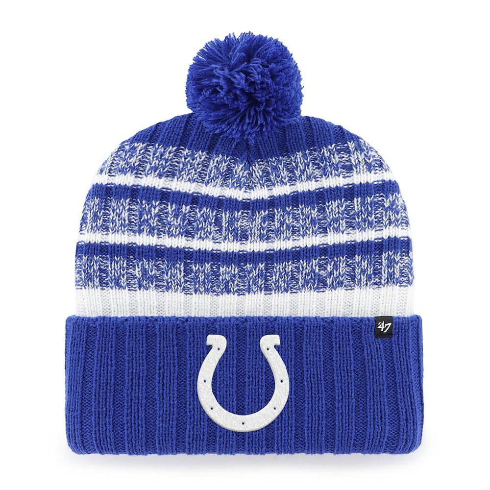 Indianapolis Colts '47 Tavern Cuffed Knit Hat with Pom Royal/White