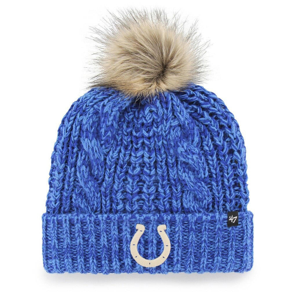 Indianapolis Colts '47 Women's Meeko Cuffed Knit Hat with Pom Royal