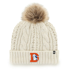 Denver Broncos '47 Women's Meeko Cuffed Knit Hat with Pom White