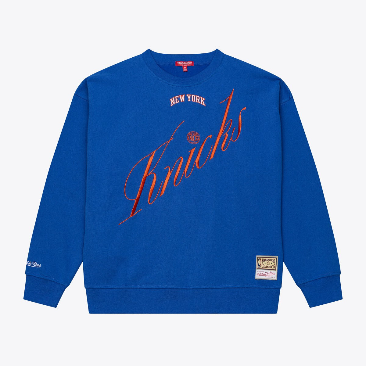 New York Knicks Women's Hardwood Classics Script Lightweight Sweatshirt Royal