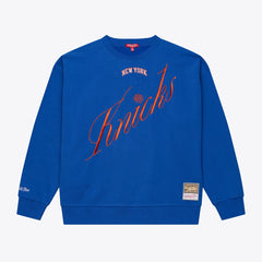 New York Knicks Women's Hardwood Classics Script Lightweight Sweatshirt Royal