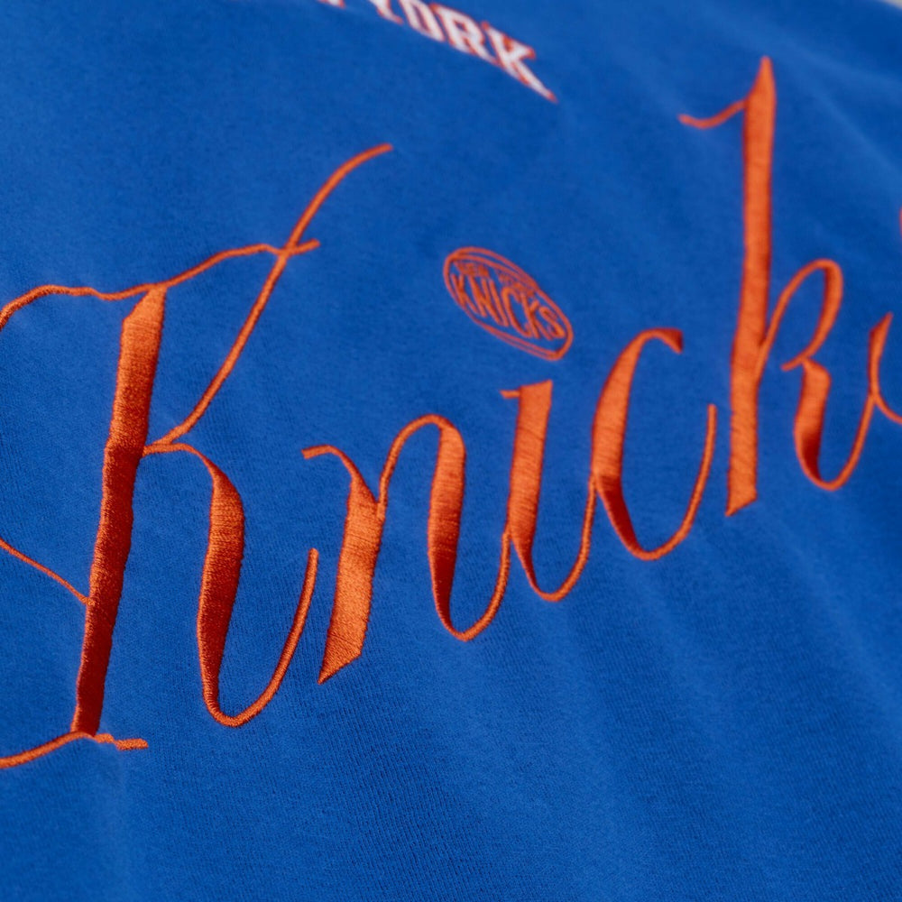 New York Knicks Women's Hardwood Classics Script Lightweight Sweatshirt Royal