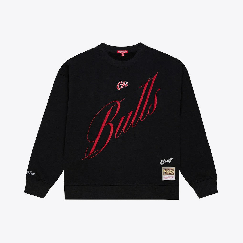 Chicago Bulls Women's Hardwood Classics Script Lightweight Sweatshirt Black