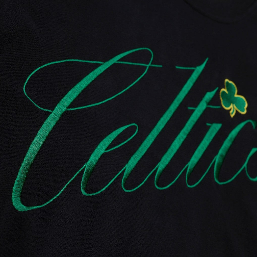 Boston Celtics Women's Hardwood Classics Script Lightweight Sweatshirt Black