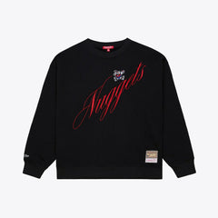Denver Nuggets Women's Hardwood Classics Script Lightweight Sweatshirt Black