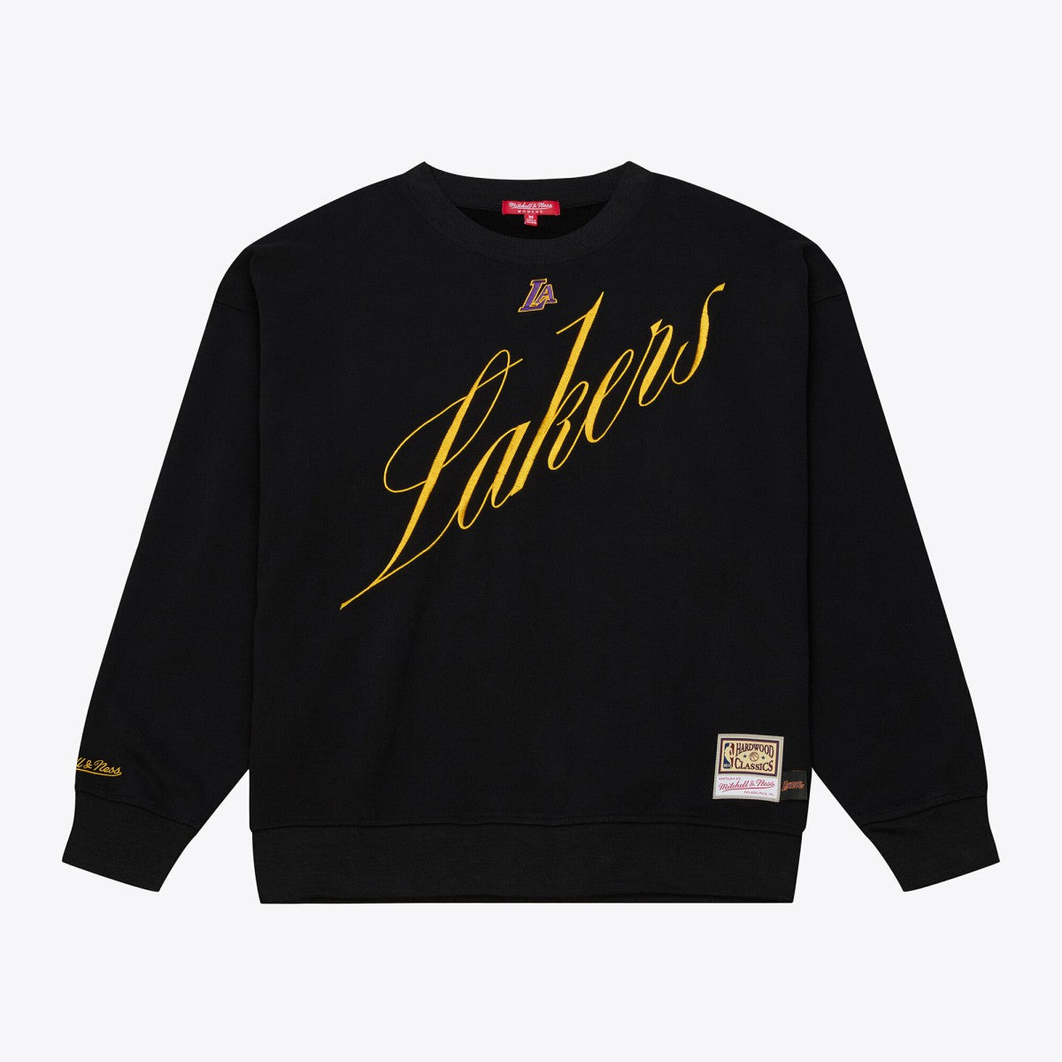 Los Angeles Lakers Women's Hardwood Classics Script Lightweight Sweatshirt Black
