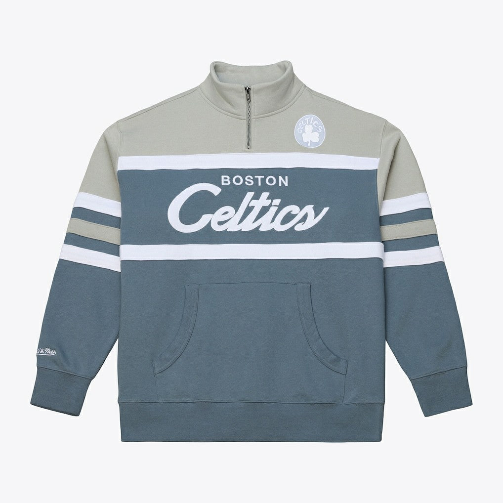 Boston Celtics Thunderstorm Head Coach Quarter-Zip Jacket Blue