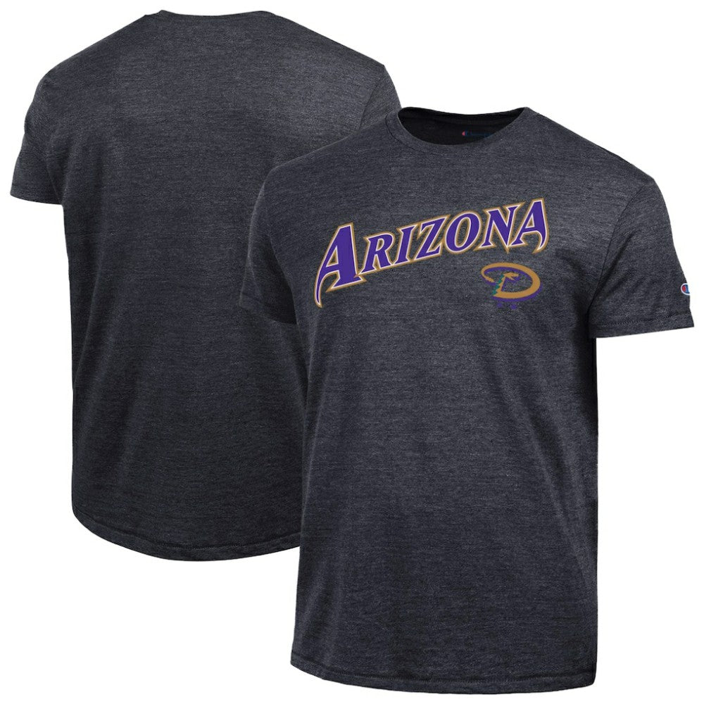 Arizona Diamondbacks Champion Cooperstown Wordmark Lockup Tri-Blend T-Shirt - Black T-shirts
