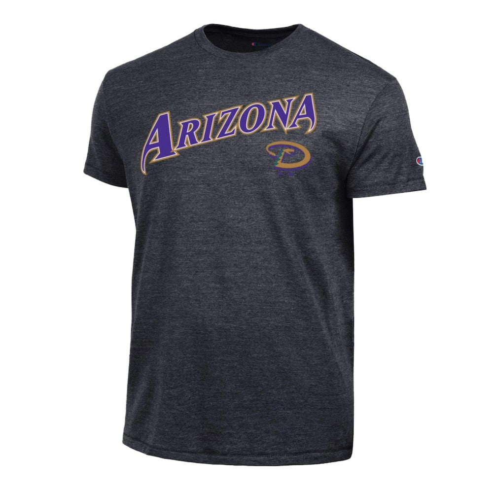 Arizona Diamondbacks Champion Cooperstown Wordmark Lockup Tri-Blend T-Shirt - Black T-shirts