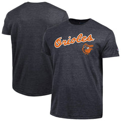 Baltimore Orioles Champion Cooperstown Wordmark Lockup Tri-Blend T-Shirt - Black T-shirts