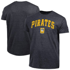 Pittsburgh Pirates Champion Cooperstown Wordmark Lockup Tri-Blend T-Shirt - Black T-shirts