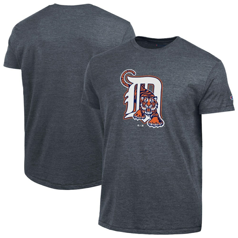 Detroit Tigers Champion Cooperstown Logo Tri-Blend T-Shirt - Navy T-shirts