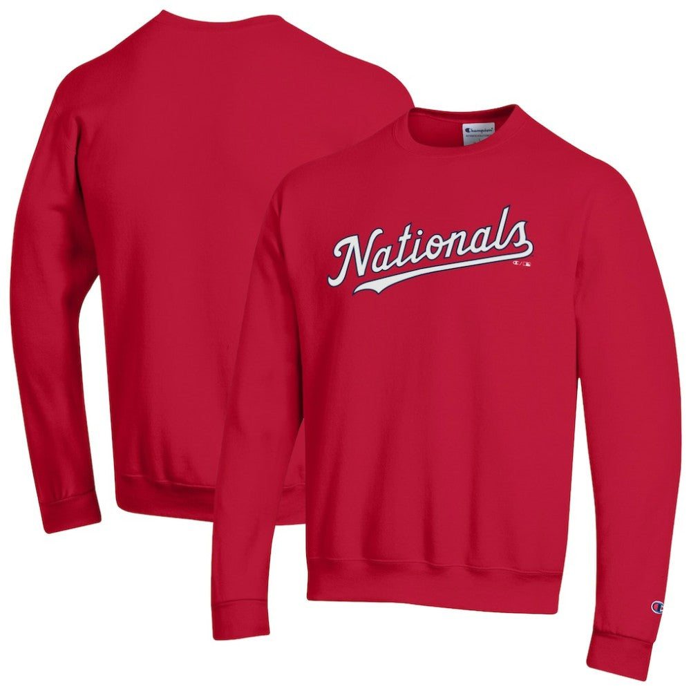Washington Nationals Champion Powerblend Wordmark Sweatshirt - Red Sweatshirts