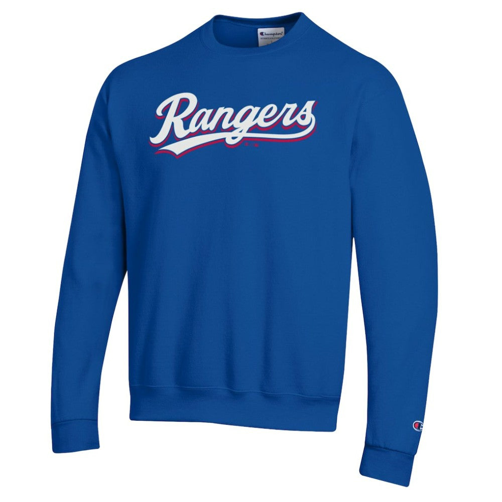 Texas Rangers Champion Powerblend Wordmark Sweatshirt - Royal Sweatshirts