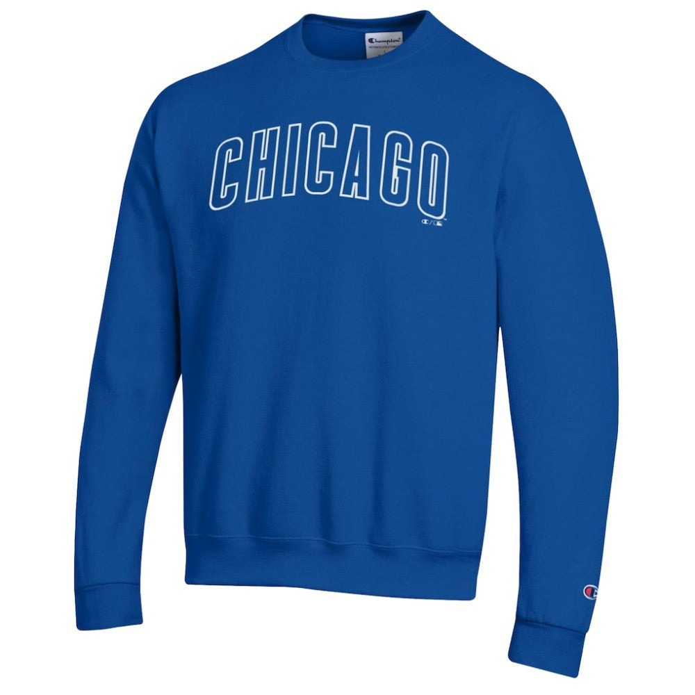 Chicago Cubs Champion Powerblend Wordmark Sweatshirt - Royal Sweatshirts