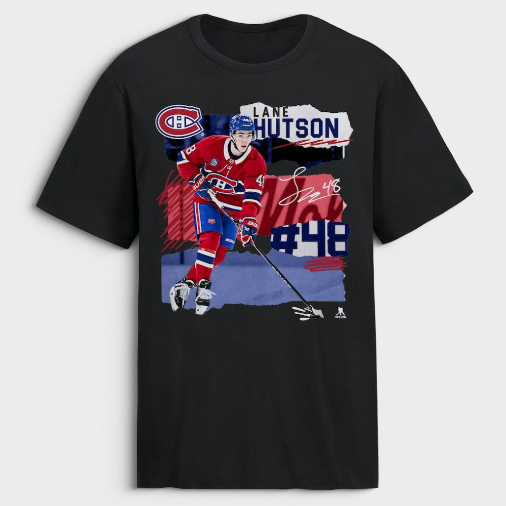 NHL Lane Hutson Montreal Canadiens Fresh Ice T-Shirt - Black