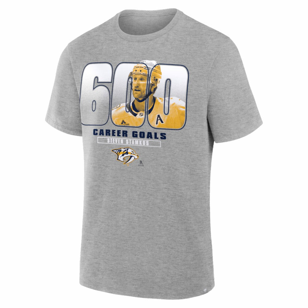 NHL Steven Stamkos Nashville Predators 600th Career Goal T-Shirt - Gray