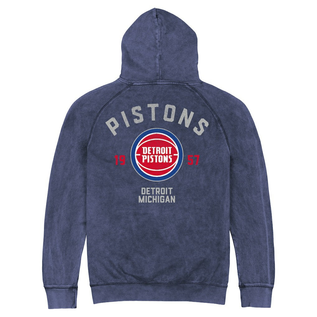 Detroit Pistons Stadium Essentials Unisex Get Back Vintage Raglan Hoodie Blue