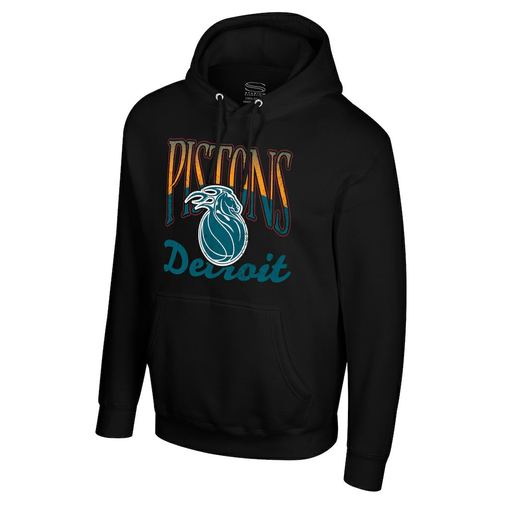 Detroit Pistons Stadium Essentials Unisex Sky High Hoodie Black