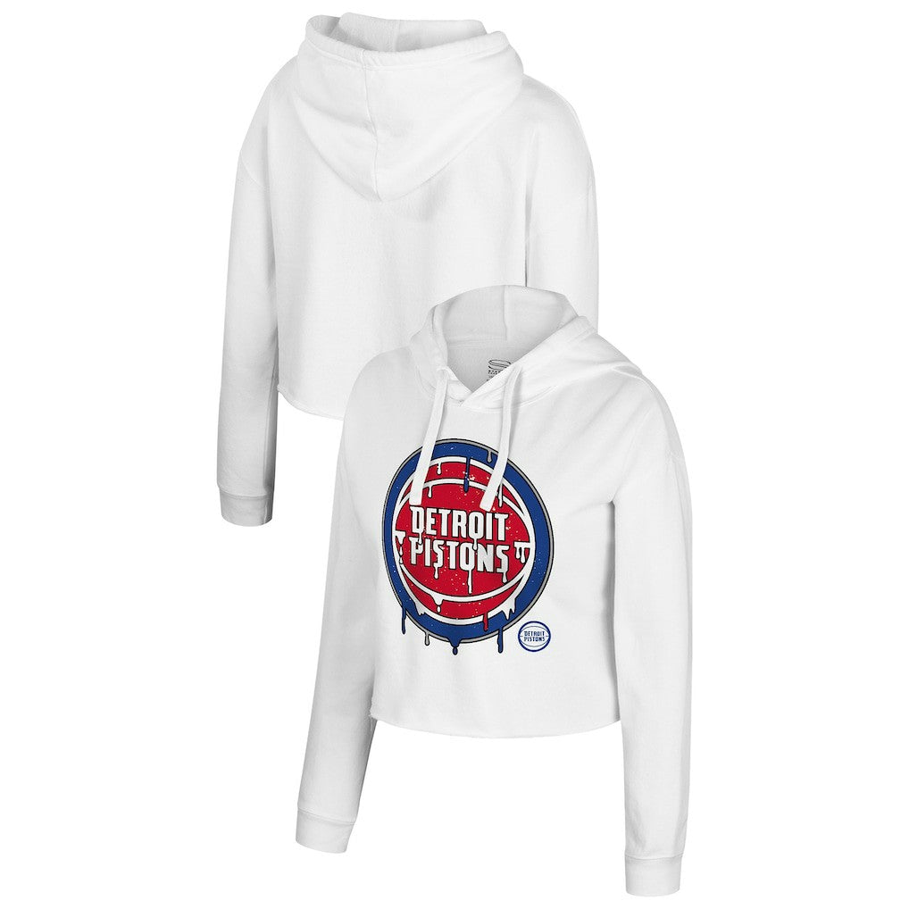 Detroit Pistons Stadium Essentials Women's Ice Cream Cropped Hoodie White