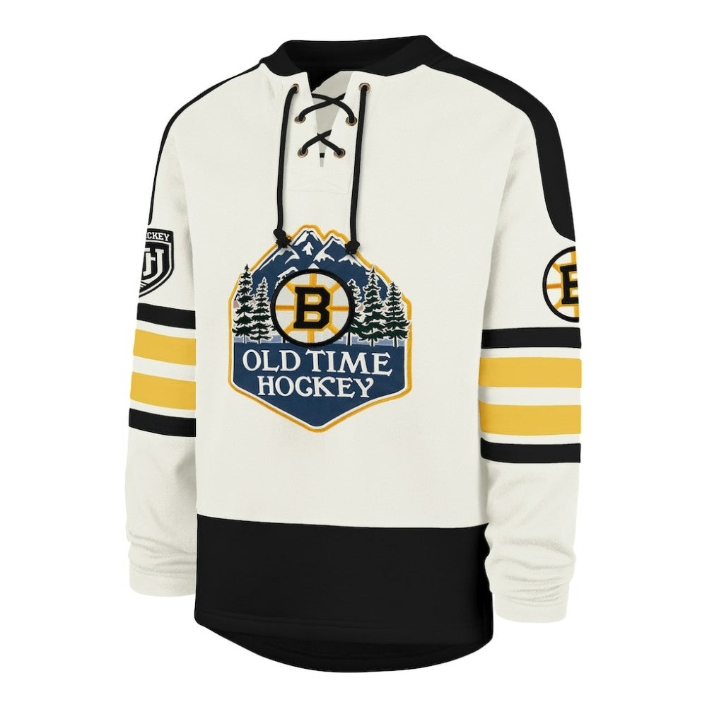 NHL Boston Bruins '47 Pond Hockey Trio Eternal Lacer Sweatshirt - Cream