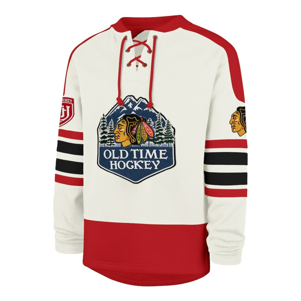NHL Chicago Blackhawks '47 Pond Hockey Trio Eternal Lacer Sweatshirt - Cream