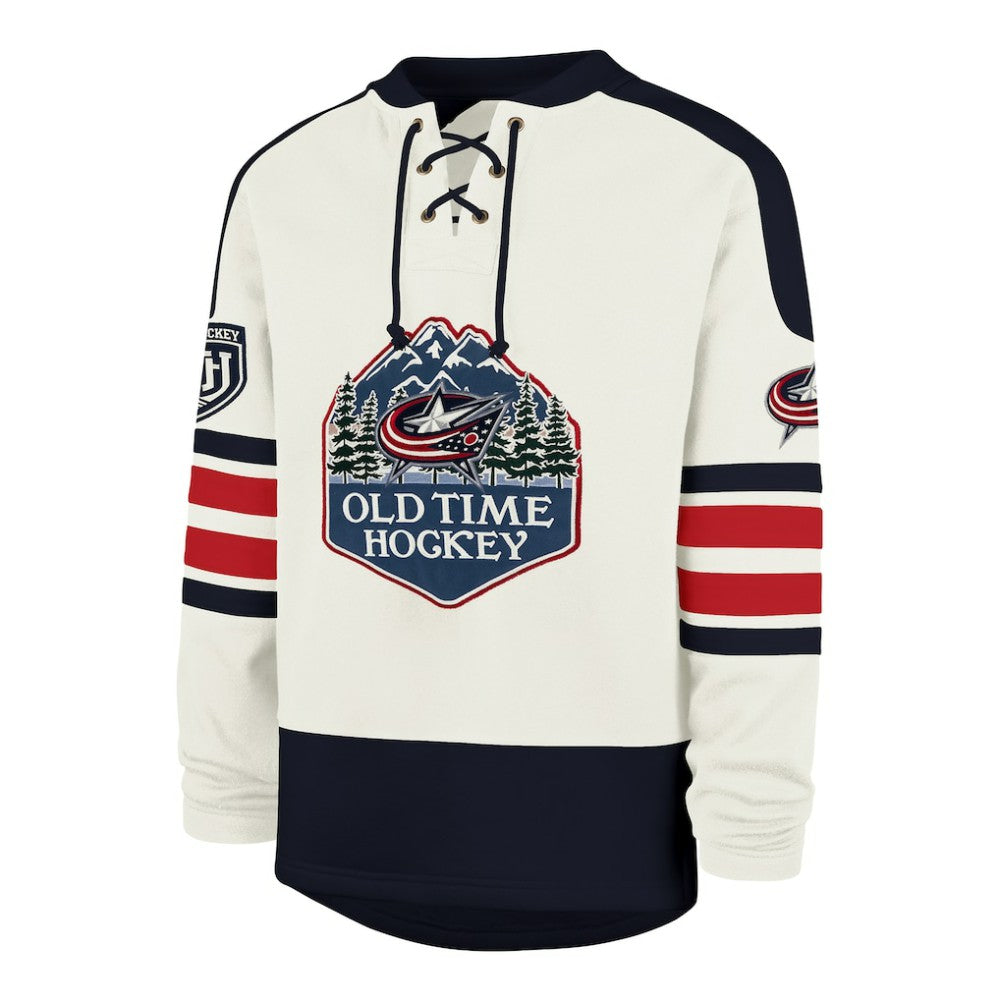 NHL Columbus Blue Jackets '47 Pond Hockey Trio Eternal Lacer Sweatshirt - Cream