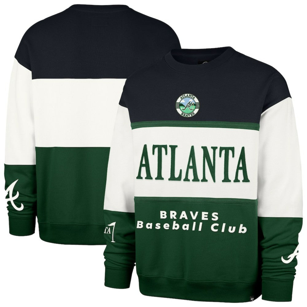 Atlanta Braves '47 Tee Up Maximalist Fleece Sweatshirt - Green Sweatshirts