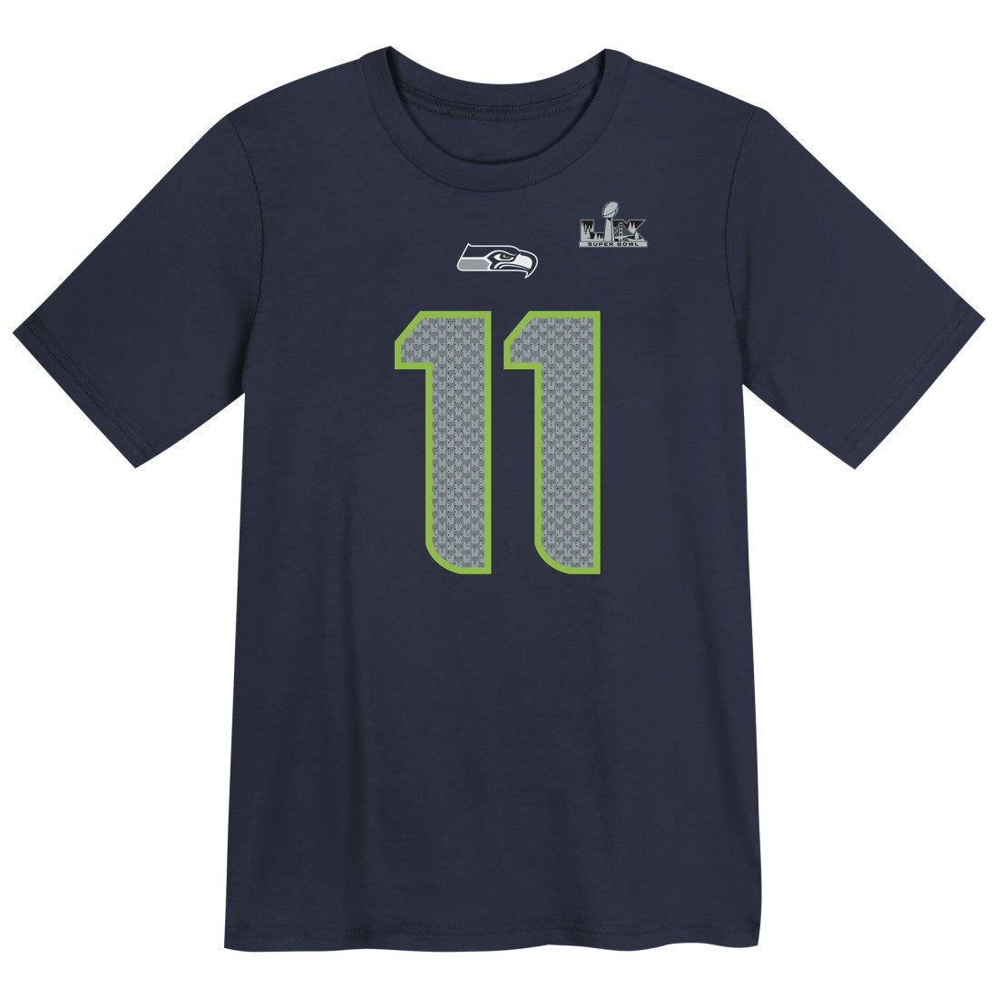 Jaxon Smith-Njigba Seattle Seahawks Preschool Super Bowl LX Patch Name & Number T-Shirt College Navy