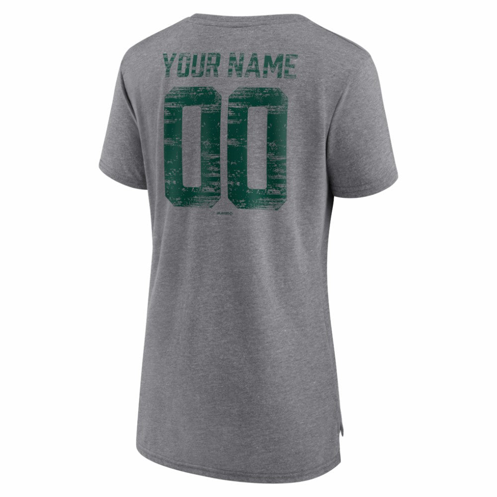 Athletics Women's Heritage Personalized Any Name & Number Tri-Blend T-Shirt - Gray T-shirts