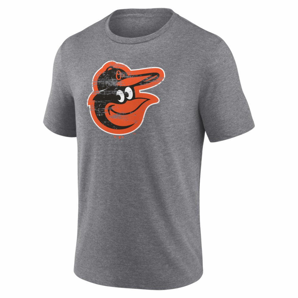 Baltimore Orioles Heritage Personalized Any Name & Number Tri-Blend T-Shirt - Gray T-shirts