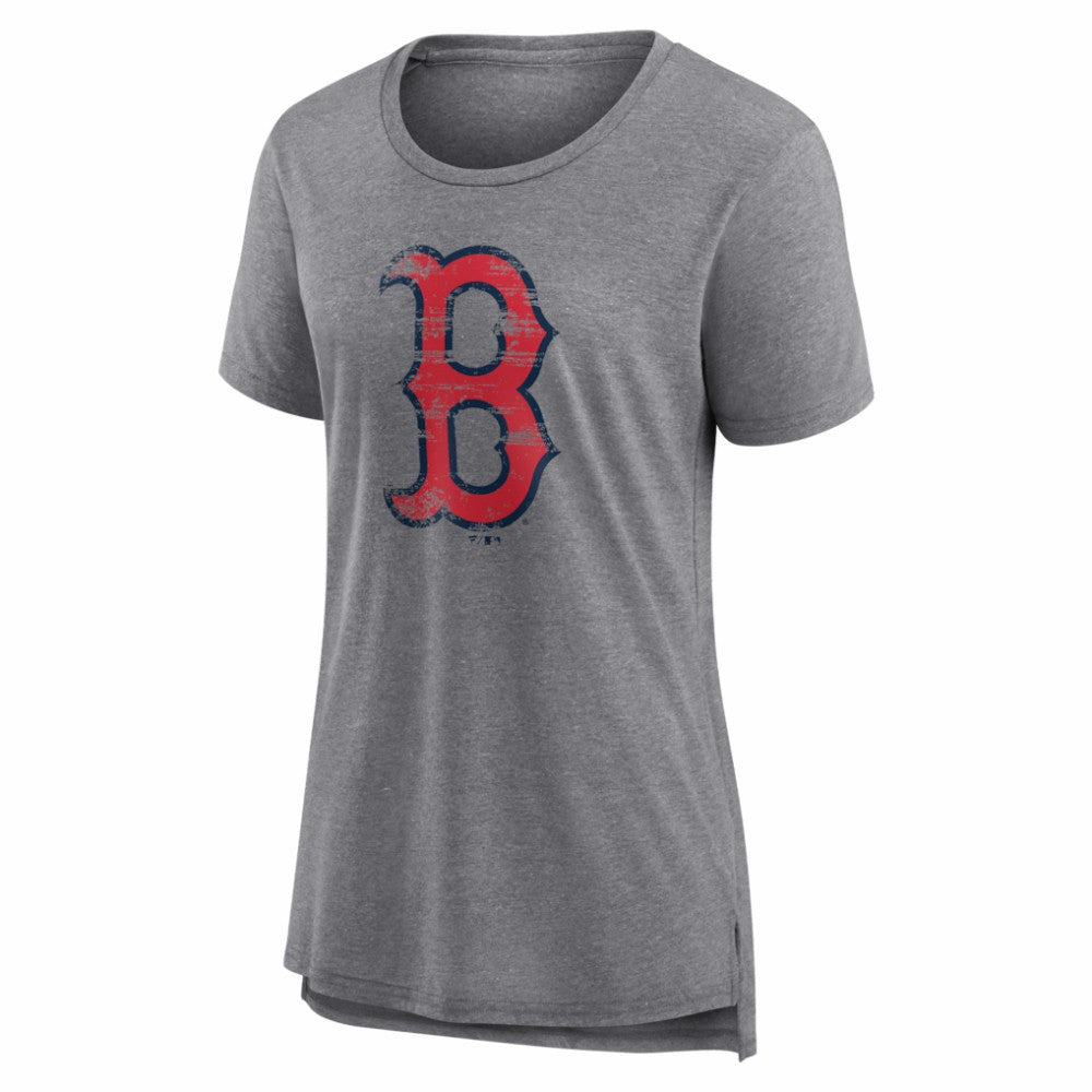 Boston Red Sox Women's Heritage Personalized Any Name & Number Tri-Blend T-Shirt - Gray T-shirts