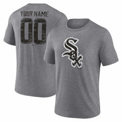 Chicago White Sox Heritage Personalized Any Name & Number Tri-Blend T-Shirt - Gray T-shirts