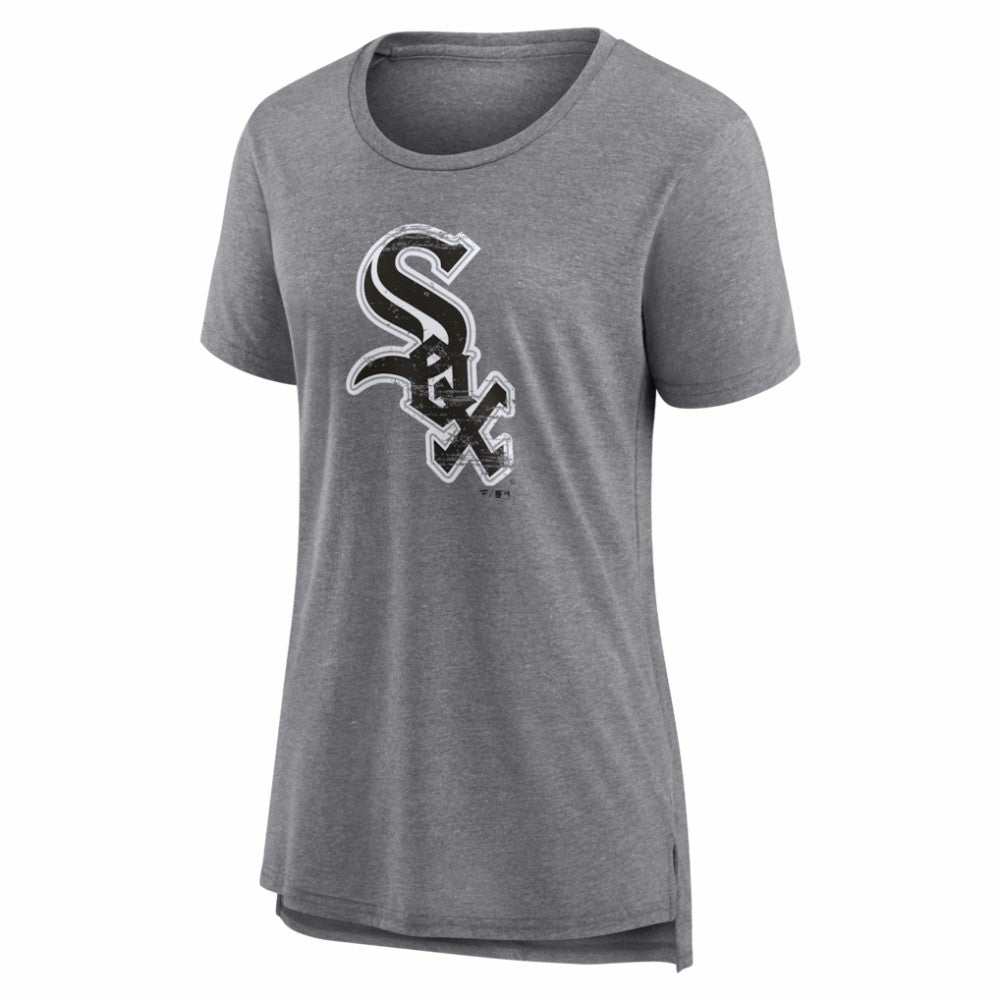 Chicago White Sox Women's Heritage Personalized Any Name & Number Tri-Blend T-Shirt - Gray T-shirts