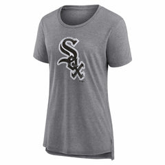Chicago White Sox Women's Heritage Personalized Any Name & Number Tri-Blend T-Shirt - Gray T-shirts