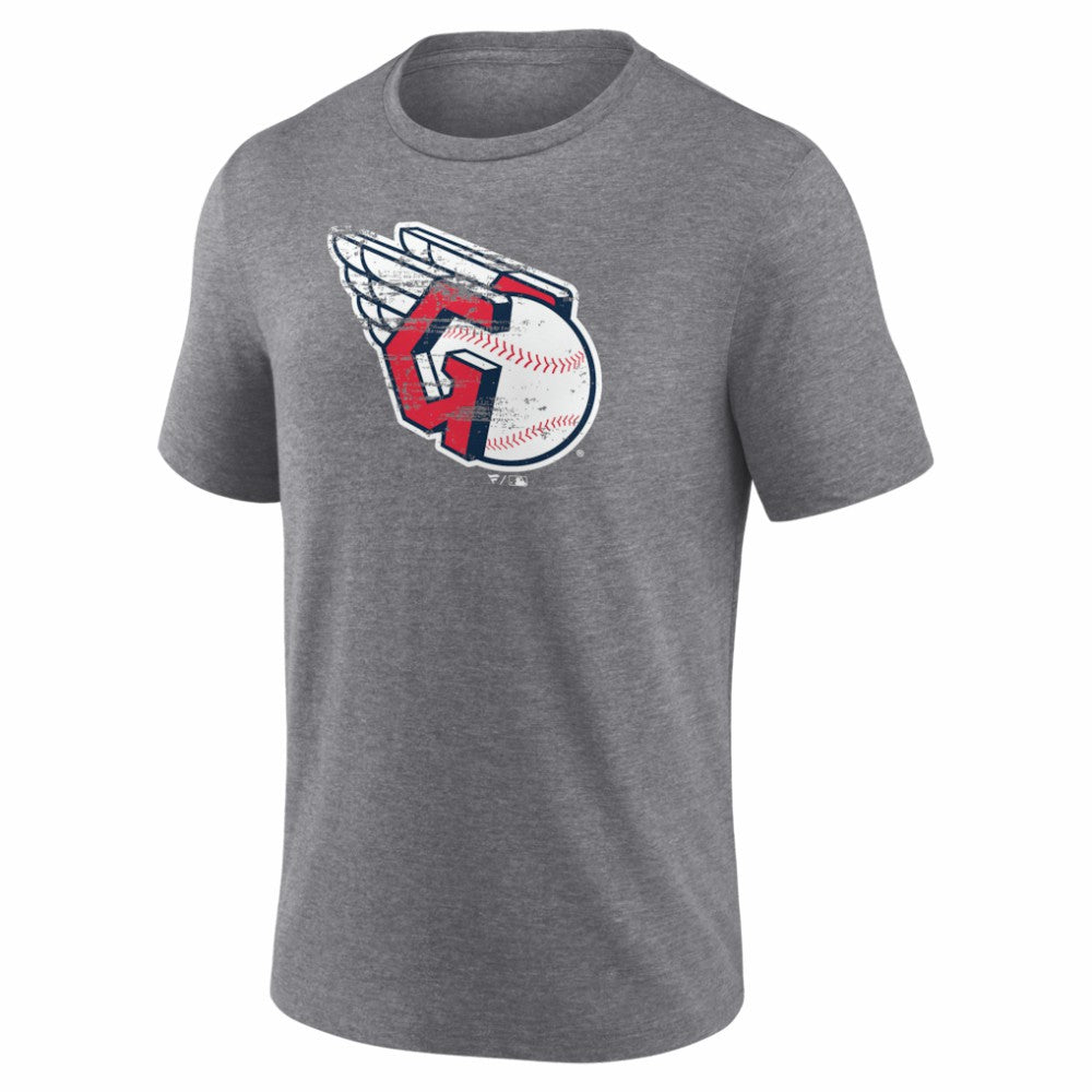 Cleveland Guardians Heritage Personalized Any Name & Number Tri-Blend T-Shirt - Gray T-shirts