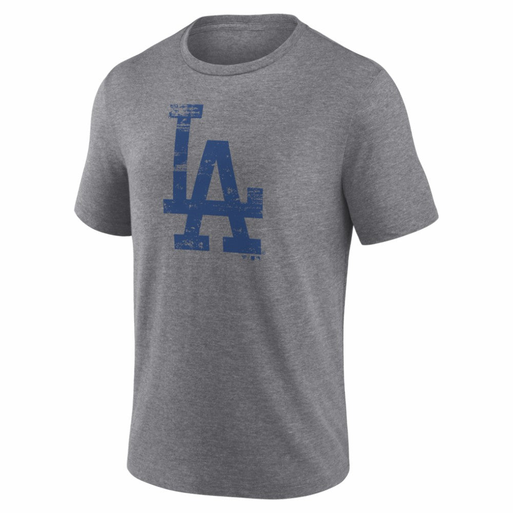 Los Angeles Dodgers Heritage Personalized Any Name & Number Tri-Blend T-Shirt - Gray T-shirts