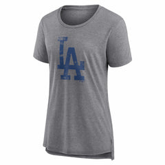 Los Angeles Dodgers Women's Heritage Personalized Any Name & Number Tri-Blend T-Shirt - Gray T-shirts