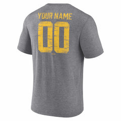 Pittsburgh Pirates Heritage Personalized Any Name & Number Tri-Blend T-Shirt - Gray T-shirts