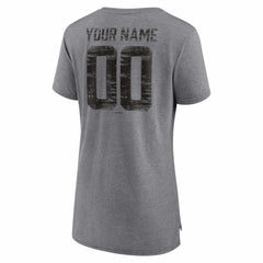 San Francisco Giants Women's Heritage Personalized Any Name & Number Tri-Blend T-Shirt - Gray T-shirts