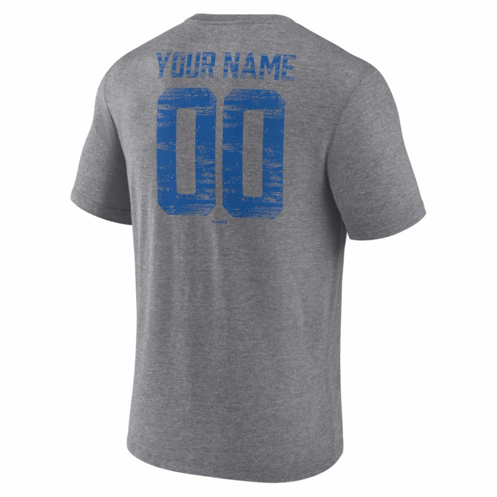 Toronto Blue Jays Heritage Personalized Any Name & Number Tri-Blend T-Shirt - Gray T-shirts