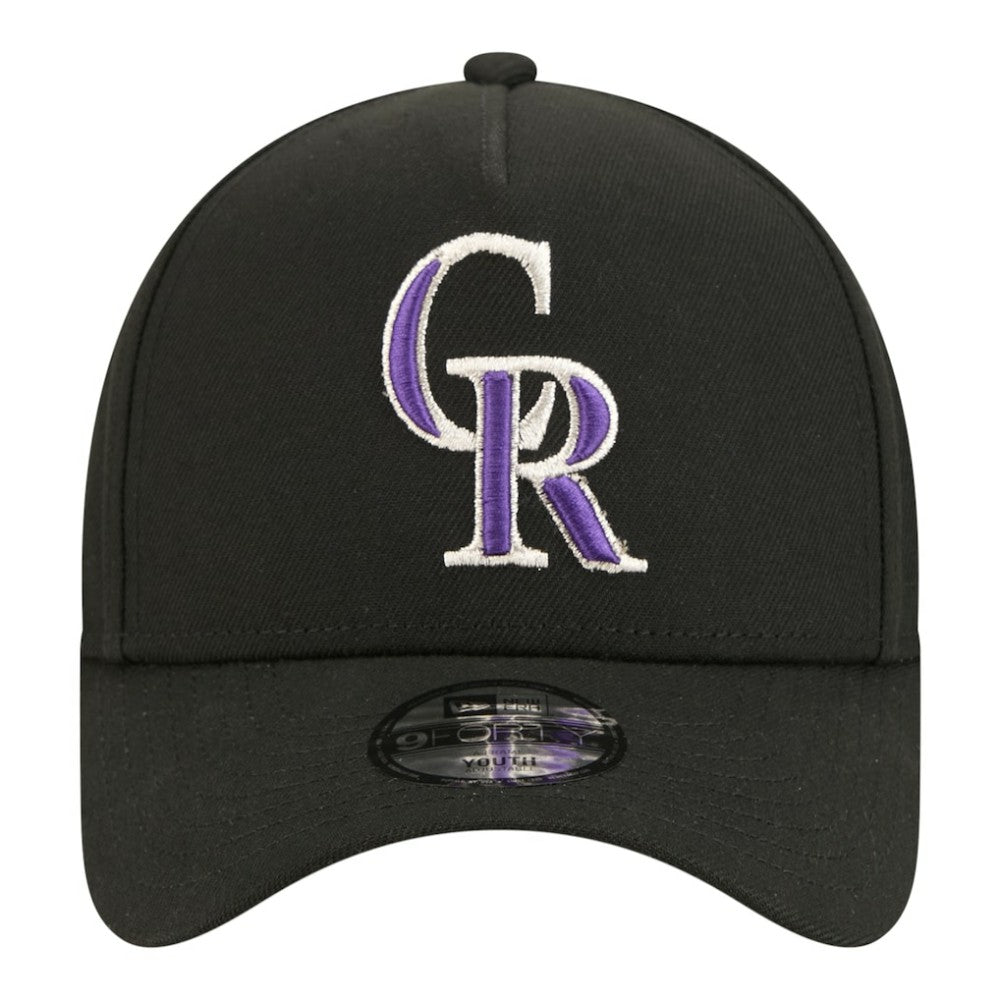 Colorado Rockies New Era Youth 9FORTY A-Frame Adjustable Hat - Black Hats