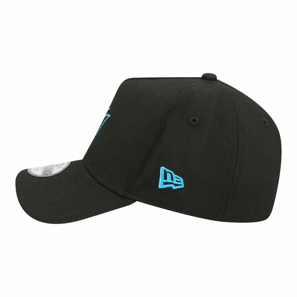 Miami Marlins New Era Youth 9FORTY A-Frame Adjustable Hat - Black Hats