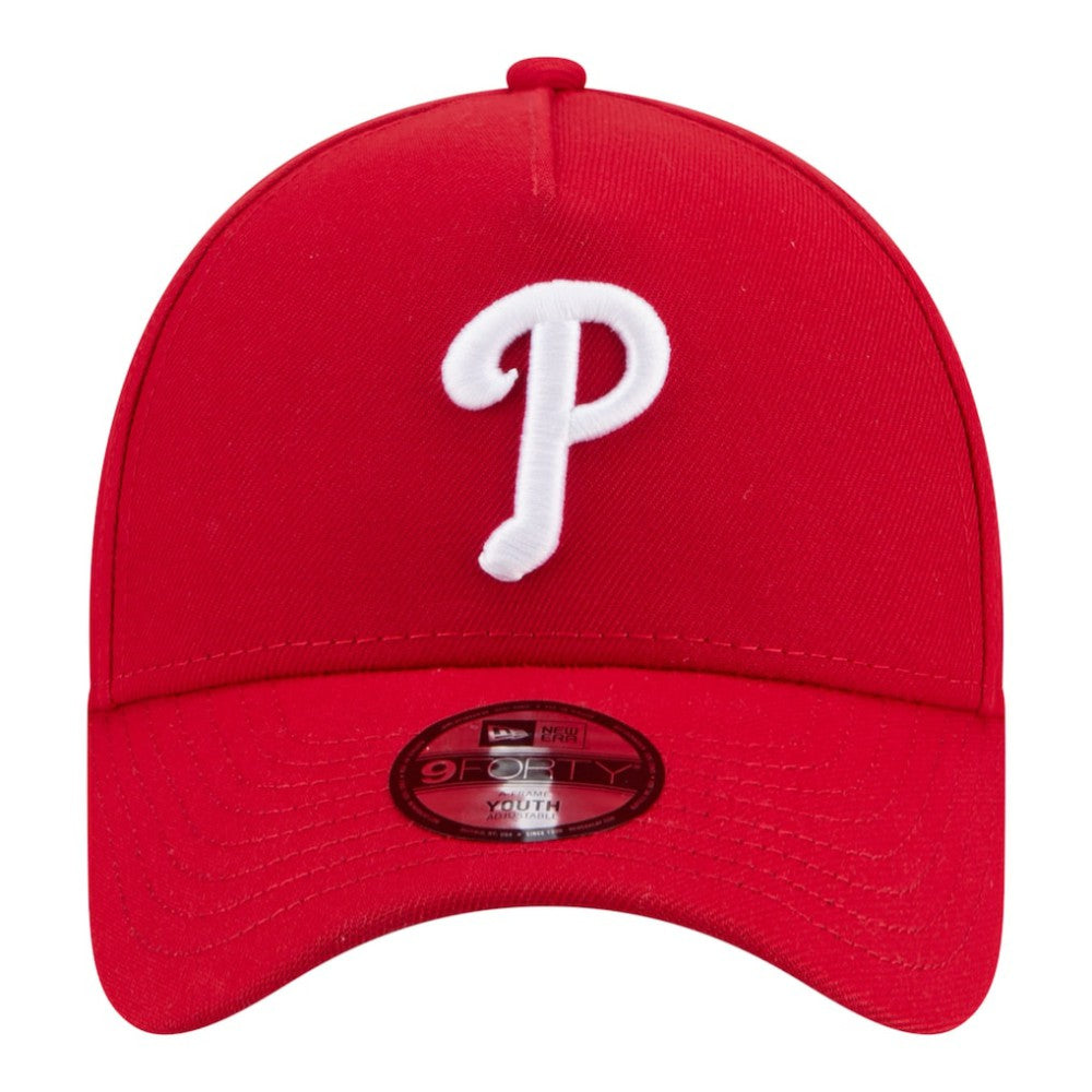 Philadelphia Phillies New Era Youth 9FORTY A-Frame Adjustable Hat - Red Hats
